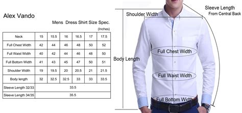 burberry mens dress shirt size chart